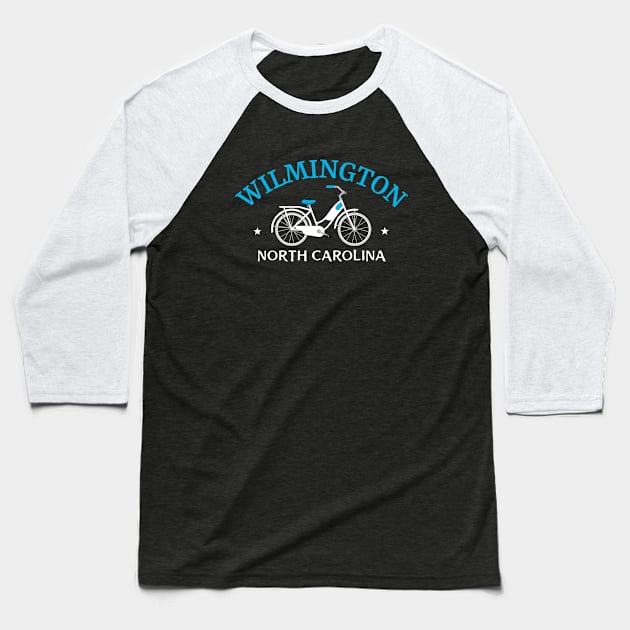 Wilmington, North Carolina Bicycle Baseball T-Shirt by Mountain Morning Graphics